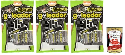 Goleador Liquirizia Doppel Süßigkeit, gummiary Lakritze -Geschmack, 3x 120g, Süßigkeiten, die einzeln singen + Italian Gourmet polpa 400g Goleador Liquirizia Doppel Süßigkeit, gummiary Lakritze -Geschmack, 3x 120g, Süßigkeiten, die einzeln singen + Italian Gourmet polpa 400g von Italian Gourmet E.R.