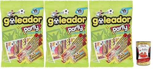 Goleador Party mix, gummiary Verschiedener -Geschmack, 3x 143g, Süßigkeiten, die einzeln singen + Italian Gourmet polpa 400g Goleador Party mix, gummiary Verschiedener -Geschmack, 3x 143g, Süßigkeiten, die einzeln singen + Italian Gourmet polpa 400g von Italian Gourmet E.R.
