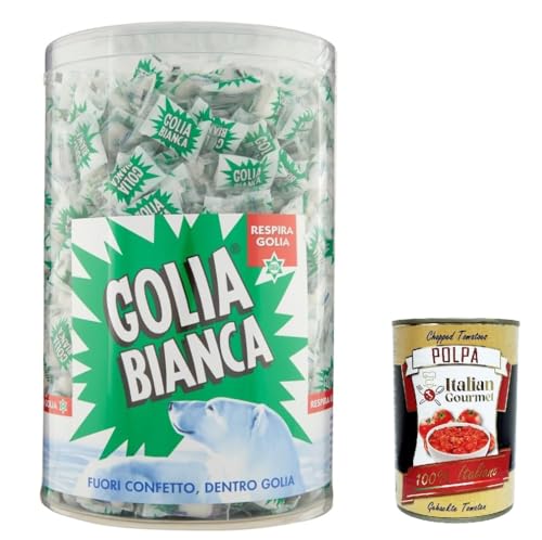 Golia Bianca Caramelle Dure Algusto Menta e Liquirizia, Harte Süßigkeiten für Minzgeschmack und Süßholz 800g + Italian Gourmet polpa 400g Golia Bianca Caramelle Dure Algusto Menta e Liquirizia, Harte Süßigkeiten für Minzgeschmack und Süßholz 800g + Italian Gourmet polpa 400g von Italian Gourmet E.R.
