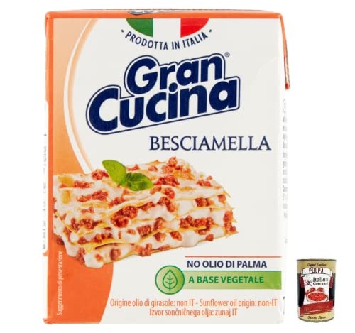 Gran Cucina Besciamella,Creme auf Pflanzlicher Basis,Bechamel Sauce zum Kochen Ohne Palmöl 200g + Italian Gourmet Polpa di Pomodoro 400g Dose von Italian Gourmet E.R.
