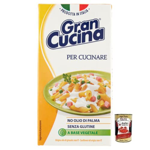 Gran Cucina Crema per Cucinare,Creme auf Pflanzlicher Basis,Sauce zum Kochen Ohne Palmöl,Glutenfrei 500g + Italian Gourmet Polpa di Pomodoro 400g Dose von Italian Gourmet E.R.