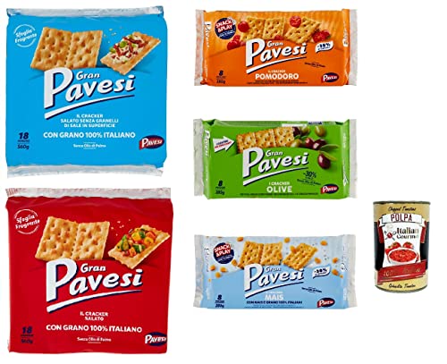 Gran Pavesi Crackers Tespaket 5 Stücke kekse gebäck + Italian gourmet polpa 400g von Italian Gourmet E.R.