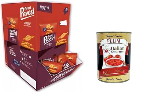Gran Pavesi Sfogline Cracker mit Barbecue-Geschmack, im Ofen gebacken. Packung mit 35 Einzelportionen à 30 g + Italian Gourmet polpa 400g Gran Pavesi Sfogline Cracker mit Barbecue-Geschmack, im Ofen gebacken. Packung mit 35 Einzelportionen à 30 g + Italian Gourmet polpa 400g von Italian Gourmet E.R.