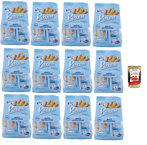Gran Pavesi Snack Tocchetti, Snack Al Mais im Ofen ohne Palmöl gekocht - 12x 256 g + Italian Gourmet polpa 400g Gran Pavesi Snack Tocchetti, Snack Al Mais im Ofen ohne Palmöl gekocht - 12x 256 g + Italian Gourmet polpa 400g von Italian Gourmet E.R.