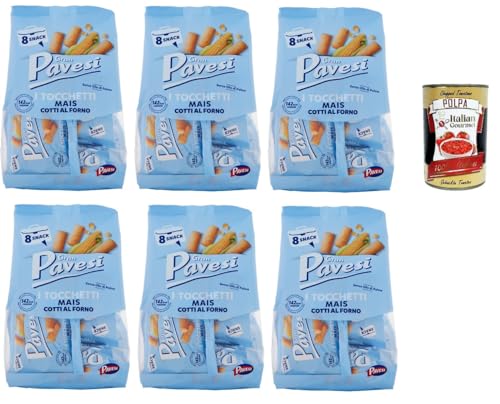 Gran Pavesi Snack Tocchetti, Snack al Mais im Ofen gekocht, Ohne Palmöl, 6x 256g + Italian Gourmet polpa 400g Gran Pavesi Snack Tocchetti, Snack al Mais im Ofen gekocht, Ohne Palmöl, 6x 256g + Italian Gourmet polpa 400g von Italian Gourmet E.R.