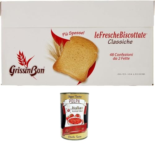 Grissin Bon HO.RE.CA. Fette biscottate Le Fresce Zwieback 48 Packungen mit 2 Scheiben 48x 18gr+ Italian Gourmet polpa 400g Grissin Bon HO.RE.CA. Fette biscottate Le Fresce Zwieback 48 Packungen mit 2 Scheiben 48x 18gr+ Italian Gourmet polpa 400g von Italian Gourmet E.R.