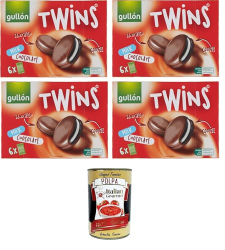 Gullon Biscotti Twins Milchschokolade Mit Sahne gefüllte und mit Vollmilchschokolade überzogene Kakaokekse 4x 252gr+ Italian Gourmet polpa 400g Gullon Biscotti Twins Milchschokolade Mit Sahne gefüllte und mit Vollmilchschokolade überzogene Kakaokekse 4x 252gr+ Italian Gourmet polpa 400g von Italian Gourmet E.R.