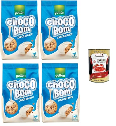 Gullon Choco Bom Biscotti con gocce di cioccolato ricoperti al cioccolato bianco Schokoladenkekse mit weißer Schokolade überzogen 4x200gr + Italian Gourmet polpa 400g Gullon Choco Bom Biscotti con gocce di cioccolato ricoperti al cioccolato bianco Schokoladenkekse mit weißer Schokolade überzogen 4x200gr + Italian Gourmet polpa 400g von Italian Gourmet E.R.