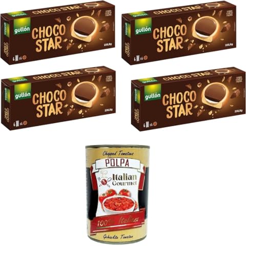 Gullon Choco Star Keks gefüllt mit Sahne und überzogen mit Milchschokolade 4x 235,8gr + Italian Gourmet polpa 400g Gullon Choco Star Keks gefüllt mit Sahne und überzogen mit Milchschokolade 4x 235,8gr + Italian Gourmet polpa 400g von Italian Gourmet E.R.