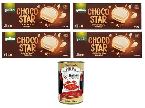 Gullon Choco Star Mit Sahne gefüllter und mit weißer Schokolade überzogener Keks 4x 235,8gr+ Italian Gourmet polpa 400g Gullon Choco Star Mit Sahne gefüllter und mit weißer Schokolade überzogener Keks 4x 235,8gr+ Italian Gourmet polpa 400g von Italian Gourmet E.R.