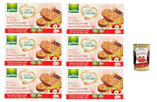 Gullón Cuor Di Cereali Con Crema Alla Nocciola,, Kekse mit Hafer- und mit Haselnusscremefüllung, 6x 220g + Italian Gourmet polpa 400g Gullón Cuor Di Cereali Con Crema Alla Nocciola,, Kekse mit Hafer- und mit Haselnusscremefüllung, 6x 220g + Italian Gourmet polpa 400g von Italian Gourmet E.R.