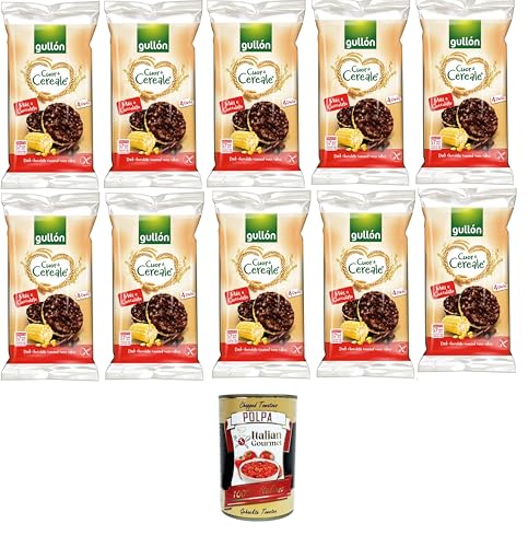 Gullon Cuor di Cereale Gallette di Mais Ricoperte di Cioccolato Fondente Cuor di Cereal Maiskuchen mit dunkler Schokolade überzogen 10x100gr + Italian Gourmet polpa 400g Gullon Cuor di Cereale Gallette di Mais Ricoperte di Cioccolato Fondente Cuor di Cereal Maiskuchen mit dunkler Schokolade überzogen 10x100gr + Italian Gourmet polpa 400g von Italian Gourmet E.R.