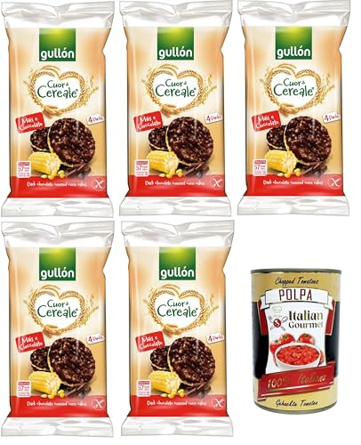 Gullon Cuor di Cereale Gallette di Mais Ricoperte di Cioccolato Fondente Cuor di Cereal Maiskuchen mit dunkler Schokolade überzogen 5x100gr + Italian Gourmet polpa 400g Gullon Cuor di Cereale Gallette di Mais Ricoperte di Cioccolato Fondente Cuor di Cereal Maiskuchen mit dunkler Schokolade überzogen 5x100gr + Italian Gourmet polpa 400g von Italian Gourmet E.R.