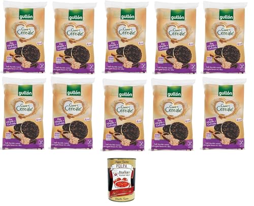 Gullon Cuor di Cereale Gallette di Riso Integrale Ricoperte di Cioccolato Fondente Cuor di Cereal braune Reiskuchen, überzogen mit dunkler Schokolade, 10x105,2 g + Italian Gourmet polpa 400g Gullon Cuor di Cereale Gallette di Riso Integrale Ricoperte di Cioccolato Fondente Cuor di Cereal braune Reiskuchen, überzogen mit dunkler Schokolade, 10x105,2 g + Italian Gourmet polpa 400g von Italian Gourmet E.R.
