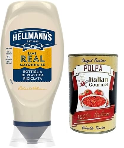 Hellmann's Maionese,Mayonnaise in Top-Down-Verpackung,430ml + Italian Gourmet Polpa di Pomodoro 400g Dose von Italian Gourmet E.R.