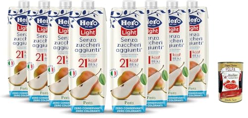 Hero Light, Fruchtgetränk, Birne, Saft mit sehr wenigen Kalorien nach Portion, ohne zugesetzten Zucker, Null -Konservierungsstoffe, Farbstoffen, Italienisch, 8 Flaschen 1L + Italian Gourmet polpa 400g Hero Light, Fruchtgetränk, Birne, Saft mit sehr wenigen Kalorien nach Portion, ohne zugesetzten Zucker, Null -Konservierungsstoffe, Farbstoffen, Italienisch, 8 Flaschen 1L + Italian Gourmet polpa 400g von Italian Gourmet E.R.