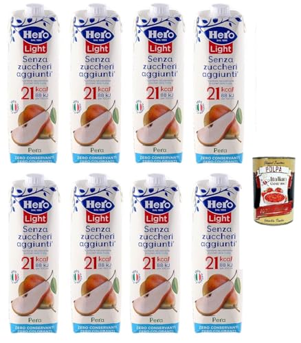 Hero Light Pera Birne Fruchtsaft Ohne Zuckerzusatz Erfrischendes Erfrischungsgetränk mit Sehr Wenig Kalorien, 8x 1LT + Italian Gourmet polpa 400g Hero Light Pera Birne Fruchtsaft Ohne Zuckerzusatz Erfrischendes Erfrischungsgetränk mit Sehr Wenig Kalorien, 8x 1LT + Italian Gourmet polpa 400g von Italian Gourmet E.R.