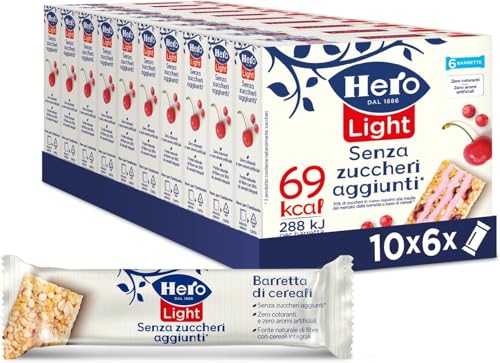Hero Light Riegel mit Getreide und Rote Früchte, Snacks ohne Zucker, ohne Palmöl, Null -Konservierungsstoffe, 10 Packungen mit 6 Bars x 20g + Italian Gourmet polpa 400g Hero Light Riegel mit Getreide und Rote Früchte, Snacks ohne Zucker, ohne Palmöl, Null -Konservierungsstoffe, 10 Packungen mit 6 Bars x 20g + Italian Gourmet polpa 400g von Italian Gourmet E.R.
