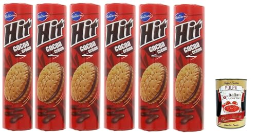 Hit Cacoa Crème, Doppelkekse in der Großpackung - 2 lose Kekse mit Kakaocreme - Gebäck für die ganze Familie, 6x 220g + Italian Gourmet polpa 400g Hit Cacoa Crème, Doppelkekse in der Großpackung - 2 lose Kekse mit Kakaocreme - Gebäck für die ganze Familie, 6x 220g + Italian Gourmet polpa 400g von Italian Gourmet E.R.