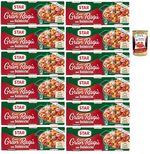 Il Mio Gran Ragù Star con Salsiccia tomatensauce sauce mit italienischer Wurst Tomatensuppe Pastasauce 12x (3x100g) + Italian Gourmet polpa 400g von Italian Gourmet E.R.