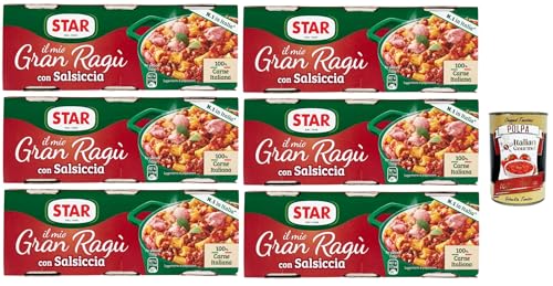 Il Mio Gran Ragù Star con Salsiccia tomatensauce sauce mit italienischer Wurst Tomatensuppe Pastasauce 6x (3x100g) + Italian Gourmet polpa 400g von Italian Gourmet E.R.