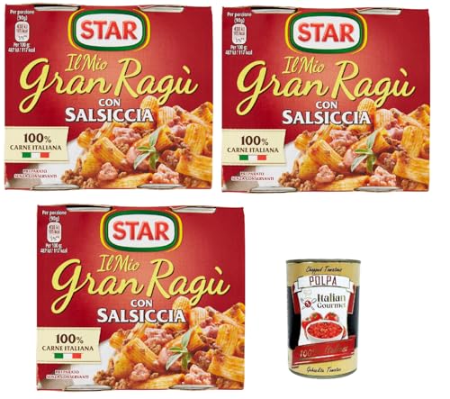 Il Mio Gran Ragù Star con Salsiccia tomatensauce sauce mit italienischer Wurst Tomatensuppe Pastasauce 6x 180g + Italian Gourmet polpa 400g Il Mio Gran Ragù Star con Salsiccia tomatensauce sauce mit italienischer Wurst Tomatensuppe Pastasauce 6x 180g + Italian Gourmet polpa 400g von Italian Gourmet E.R.