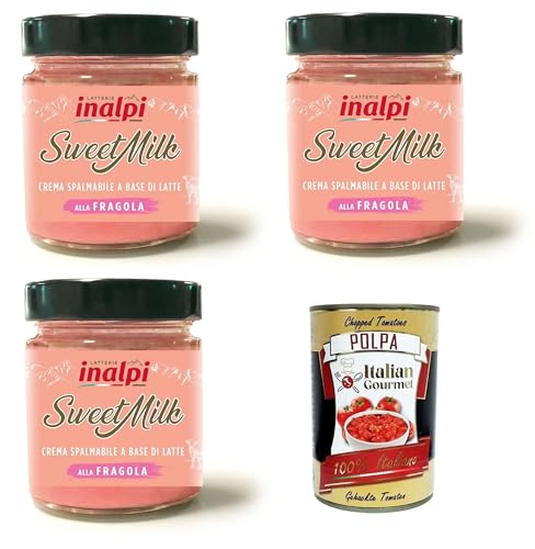 Inalpi-Sweet Milk Crema spalmabile Al gusto di Fragola Streichcreme mit Erdbeergeschmack 3x180gr + Italian Gourmet polpa 400gr Inalpi-Sweet Milk Crema spalmabile Al gusto di Fragola Streichcreme mit Erdbeergeschmack 3x180gr + Italian Gourmet polpa 400gr von Italian Gourmet E.R.