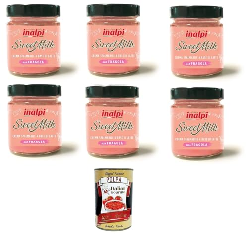 Inalpi-Sweet Milk Crema spalmabile Al gusto di Fragola Streichcreme mit Erdbeergeschmack 6x180gr + Italian Gourmet polpa 400gr Inalpi-Sweet Milk Crema spalmabile Al gusto di Fragola Streichcreme mit Erdbeergeschmack 6x180gr + Italian Gourmet polpa 400gr von Italian Gourmet E.R.