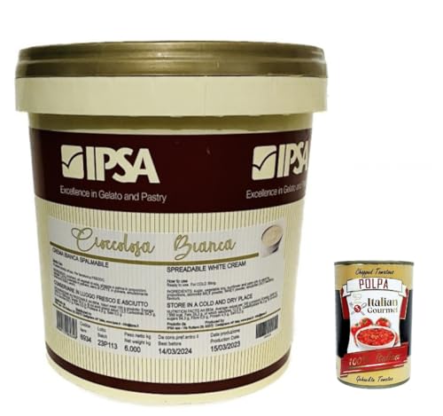 Ipsa, Cioccolosa Bianca, Crema Spalmabile al cioccolato bianco, Streichcreme aus weißer Schokolade Kg.6 + Italian Gourmet polpa 400g Ipsa, Cioccolosa Bianca, Crema Spalmabile al cioccolato bianco, Streichcreme aus weißer Schokolade Kg.6 + Italian Gourmet polpa 400g von Italian Gourmet E.R.