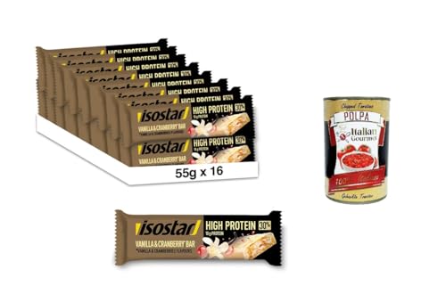Isostad Barretta Hig Protein 30% Vaniglia Mirtilli Rossi Riegel mit hohem Proteingehalt, 30 % Vanille-Cranberries 16x 55gr + Italian Gourmet polpa 400g Isostad Barretta Hig Protein 30% Vaniglia Mirtilli Rossi Riegel mit hohem Proteingehalt, 30 % Vanille-Cranberries 16x 55gr + Italian Gourmet polpa 400g von Italian Gourmet E.R.