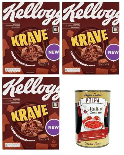 Kellog's Krave Choco Brownie Flavour 3x 375gr + Italian Gourmet polpa 400g Kellog's Krave Choco Brownie Flavour 3x 375gr + Italian Gourmet polpa 400g von Italian Gourmet E.R.