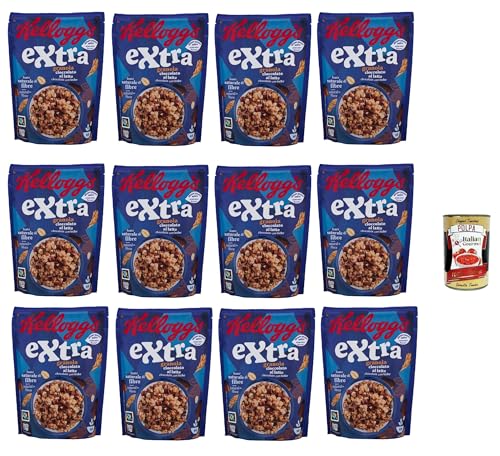 Extra Cioccolato al Latte, Knusprige Haferflocken 100% Vollkorn mit Milchschokolade, 12x 375 g + Italian Gourmet polpa 400g Extra Cioccolato al Latte, Knusprige Haferflocken 100% Vollkorn mit Milchschokolade, 12x 375 g + Italian Gourmet polpa 400g von Italian Gourmet E.R.