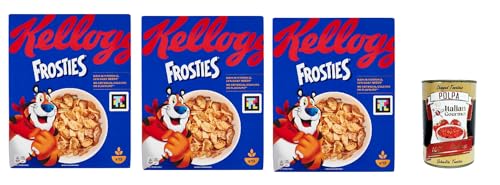 Frosties, knusprige Cornflakes aus Mais mit leckerem Frosting – Frühstückscerealien ohne künstliche Farb- und Aromastoffe 3x 330g + Italian Gourmet polpa 400g von Italian Gourmet E.R.