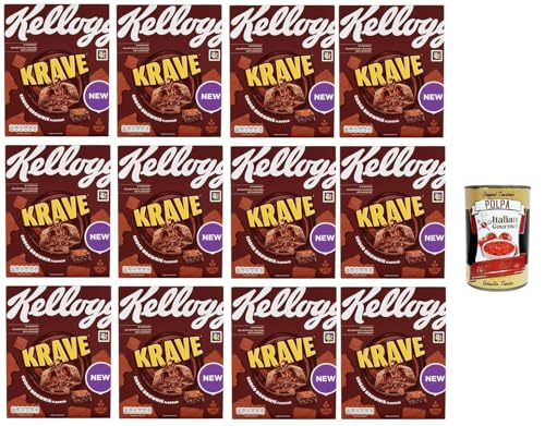 Krave choco brownie Gemischte Cerealien Bündel mit Schokoladenfüllung mit brownie Geschmack und Vitaminzusatz 12x 375g Packung + Italian Gourmet polpa 400g Krave choco brownie Gemischte Cerealien Bündel mit Schokoladenfüllung mit brownie Geschmack und Vitaminzusatz 12x 375g Packung + Italian Gourmet polpa 400g von Italian Gourmet E.R.