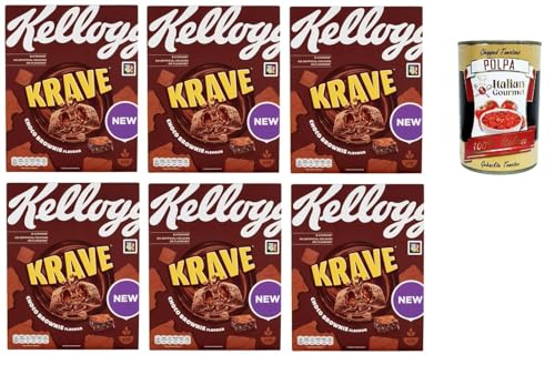 Krave choco brownie Gemischte Cerealien Bündel mit Schokoladenfüllung mit brownie Geschmack und Vitaminzusatz 6x 375g Packung + Italian Gourmet polpa 400g Krave choco brownie Gemischte Cerealien Bündel mit Schokoladenfüllung mit brownie Geschmack und Vitaminzusatz 6x 375g Packung + Italian Gourmet polpa 400g von Italian Gourmet E.R.