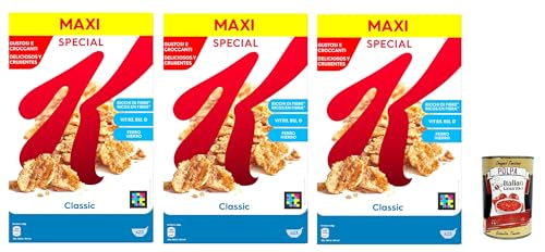 Kellogg’s Special K Classic, Getreide-Flakes mit Vollkornweizen ballaststoffreiche Frühstückscerealien natürlicher Genuss ohne künstliche Farb und Aromastoffe 3x 700g + Italian Gourmet polpa 400g Kellogg’s Special K Classic, Getreide-Flakes mit Vollkornweizen ballaststoffreiche Frühstückscerealien natürlicher Genuss ohne künstliche Farb und Aromastoffe 3x 700g + Italian Gourmet polpa 400g von Italian Gourmet E.R.