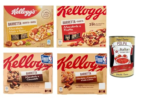 Kellogg’s Testpaket Barretta Mandorle, Müsliriegel 4x 128g + Italian Gourmet polpa 400g von Italian Gourmet E.R.