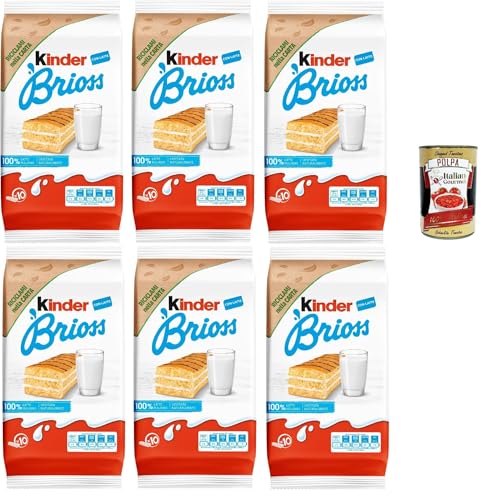 Kinder Brioss - 10 Snacks Schwammkuchen, natürlich zu 100% italienischer Milchfüllung, ausgezeichnet zum Frühstück und Snack, 6x 270 + Italian Gourmet polpa 400g Kinder Brioss - 10 Snacks Schwammkuchen, natürlich zu 100% italienischer Milchfüllung, ausgezeichnet zum Frühstück und Snack, 6x 270 + Italian Gourmet polpa 400g von Italian Gourmet E.R.