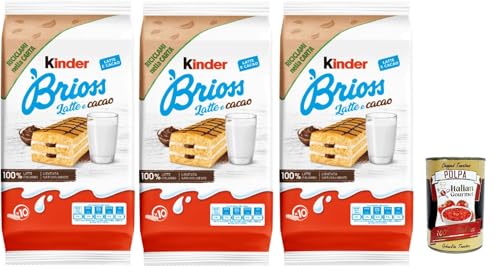 Kinder Brioss Latte e cacao, 10 Snacks Schwammkuchen, natürlich mit Doppelmilch und Kakaofüllung, hervorragend zum Frühstück und Snack, 3x 280g + Italian Gourmet polpa 400g Kinder Brioss Latte e cacao, 10 Snacks Schwammkuchen, natürlich mit Doppelmilch und Kakaofüllung, hervorragend zum Frühstück und Snack, 3x 280g + Italian Gourmet polpa 400g von Italian Gourmet E.R.