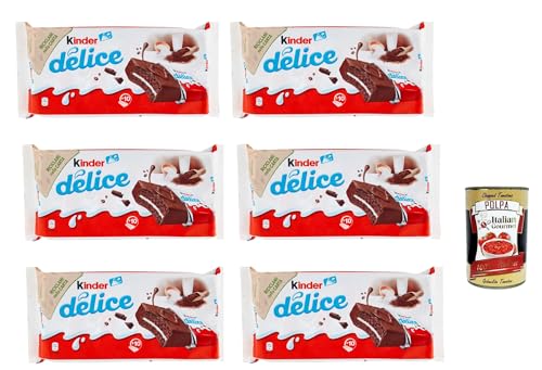 Kinder Delice CACAO Milchschnitte 60er Pack (60 x 39 g) Kuchen Snack Pausensnack + Italian Gourmet polpa 400g von Italian Gourmet E.R.