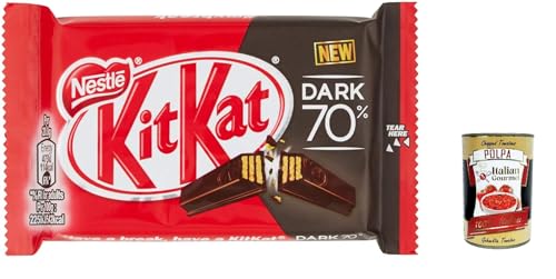 KitKat Dark 70% Wafer mit dunkler Schokolade überzogen, Packung mit 24 Snacks + Italian gourmet polpa 400g von Italian Gourmet E.R.