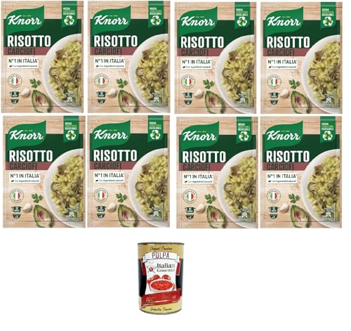 Knorr Artischockenrisotto, fertiges Risotto mit natürlichen Zutaten, 100% italienischem Reis und al dente Chicci, zubereitet in der Pfanne oder in der Mikrowelle, 8x175 g+ Italian Gourmet Polpa 400g Knorr Artischockenrisotto, fertiges Risotto mit natürlichen Zutaten, 100% italienischem Reis und al dente Chicci, zubereitet in der Pfanne oder in der Mikrowelle, 8x175 g+ Italian Gourmet Polpa 400g von Italian Gourmet E.R.