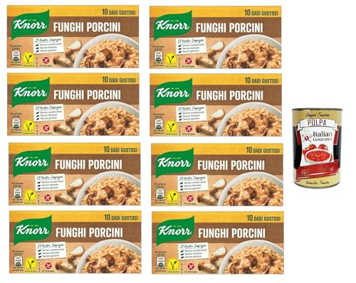 Knorr Dado Funghi Porcini, Brühwürfel Brühe, 8 Packung mit 10 Steinpilzewürfel + Italian Gourmet polpa 400g Knorr Dado Funghi Porcini, Brühwürfel Brühe, 8 Packung mit 10 Steinpilzewürfel + Italian Gourmet polpa 400g von Italian Gourmet E.R.