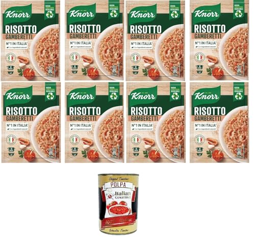 Knorr Garnelenrisotto, fertiges Risotto mit natürlichen Zutaten, 100% italienischem Reis und al dente Chicci, zubereitet im Topf oder in der Mikrowelle, 8x175 g+ Italian Gourmet polpa 400g Knorr Garnelenrisotto, fertiges Risotto mit natürlichen Zutaten, 100% italienischem Reis und al dente Chicci, zubereitet im Topf oder in der Mikrowelle, 8x175 g+ Italian Gourmet polpa 400g von Italian Gourmet E.R.