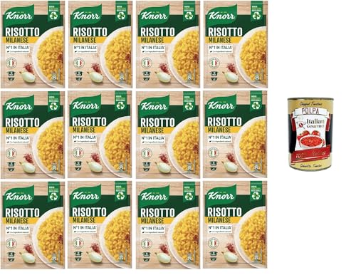 Knorr Risotto Alla Milanese,fertiges Risotto mit natürlichen Zutaten,100% italienischem Reis und Chicci al Dente, zubereitet in der Pfanne oder in der Mikrowelle, 12x175 g+Italian Gourmet polpa 400g Knorr Risotto Alla Milanese,fertiges Risotto mit natürlichen Zutaten,100% italienischem Reis und Chicci al Dente, zubereitet in der Pfanne oder in der Mikrowelle, 12x175 g+Italian Gourmet polpa 400g von Italian Gourmet E.R.