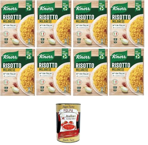 Knorr Risotto Alla Milanese,fertiges Risotto mit natürlichen Zutaten,100% italienischem Reis und Chicci al Dente, zubereitet in der Pfanne oder in der Mikrowelle, 8x175 g+Italian Gourmet polpa 400g Knorr Risotto Alla Milanese,fertiges Risotto mit natürlichen Zutaten,100% italienischem Reis und Chicci al Dente, zubereitet in der Pfanne oder in der Mikrowelle, 8x175 g+Italian Gourmet polpa 400g von Italian Gourmet E.R.