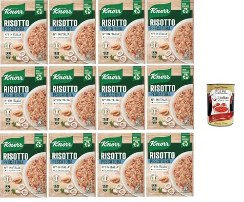 Knorr Risotto Alla Pescatora,fertiges Risotto mit natürlichen Zutaten,100% italienischem Reis und Chicci al Dente, zubereitet in der Pfanne oder in der Mikrowelle, 12x175 g+Italian Gourmet polpa 400g Knorr Risotto Alla Pescatora,fertiges Risotto mit natürlichen Zutaten,100% italienischem Reis und Chicci al Dente, zubereitet in der Pfanne oder in der Mikrowelle, 12x175 g+Italian Gourmet polpa 400g von Italian Gourmet E.R.