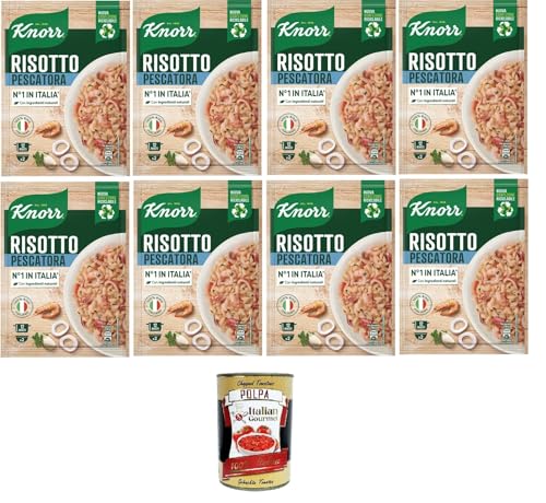 Knorr Risotto Alla Pescatora ,fertiges Risotto mit natürlichen Zutaten,100% italienischem Reis und Chicci al Dente, zubereitet in der Pfanne oder in der Mikrowelle, 8x175 g+Italian Gourmet polpa 400g Knorr Risotto Alla Pescatora ,fertiges Risotto mit natürlichen Zutaten,100% italienischem Reis und Chicci al Dente, zubereitet in der Pfanne oder in der Mikrowelle, 8x175 g+Italian Gourmet polpa 400g von Italian Gourmet E.R.