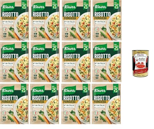 Knorr Risotto Primavera, Fertigrisotto mit natürlichen Zutaten, 100% italienischem Reis und Al Dente Chicci, zubereitet im Topf oder in der Mikrowelle, 12x175 g+ Italian Gourmet polpa 400g Knorr Risotto Primavera, Fertigrisotto mit natürlichen Zutaten, 100% italienischem Reis und Al Dente Chicci, zubereitet im Topf oder in der Mikrowelle, 12x175 g+ Italian Gourmet polpa 400g von Italian Gourmet E.R.