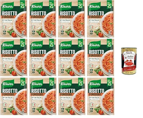 Knorr Risotto mit Kürbis, Fertigrisotto mit natürlichen Zutaten, 100% italienischem Reis und Chicci al Dente, zubereitet im Topf oder in der Mikrowelle, 12x175 g+ Italian Gourmet polpa 400g Knorr Risotto mit Kürbis, Fertigrisotto mit natürlichen Zutaten, 100% italienischem Reis und Chicci al Dente, zubereitet im Topf oder in der Mikrowelle, 12x175 g+ Italian Gourmet polpa 400g von Italian Gourmet E.R.